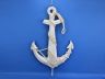 Wooden Rustic Whitewashed Decorative Anchor w- Hook Rope and Shells 24 - 8