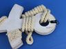 Wooden Rustic Whitewashed Decorative Anchor w- Hook Rope and Shells 24 - 2