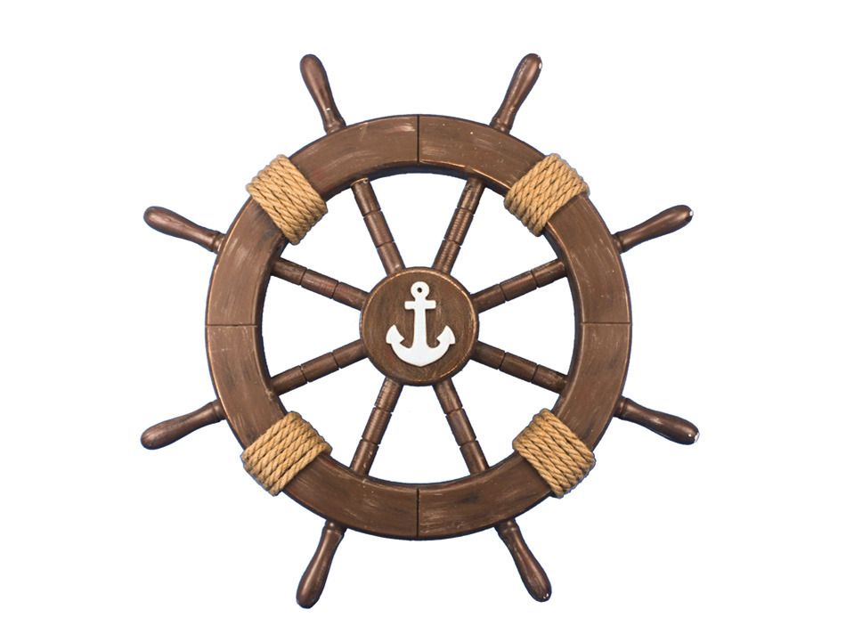 12" Wooden Steering Pirates Boat Ship Captain Nautical maritime Wheel Home Decor