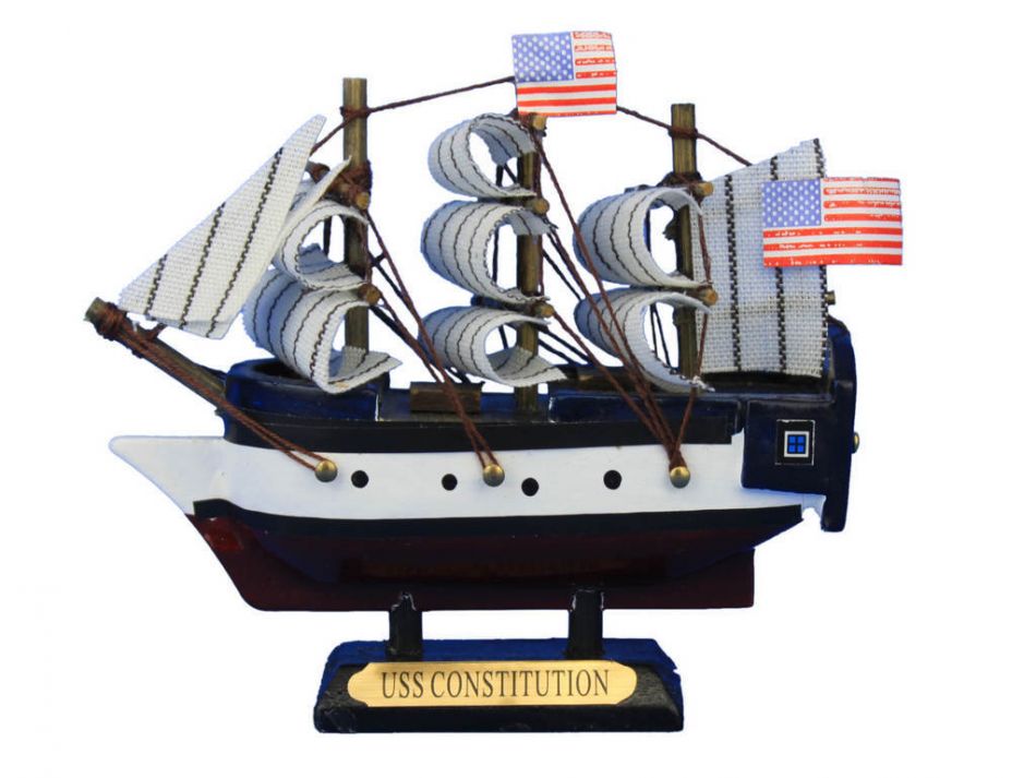 USS Constitution Old Ironsides Tall Ship 29" Wood Model Sailboat Assembled 