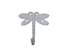 Whitewashed Cast Iron Dragonfly Decorative Metal Wall Hook 5