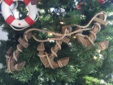 Wooden Rustic Decorative Triple Anchor Christmas Ornament Set 7