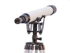 Floor Standing Oil-Rubbed Bronze-White Leather Anchormaster Telescope 65
