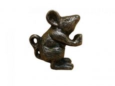 Rustic Silver Cast Iron Mouse Door Stopper 5