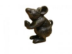 Set of 2 - Rustic Silver Cast Iron Mouse Book Ends 5