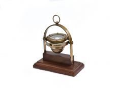 Antique Brass Desk Gimbal Compass 8