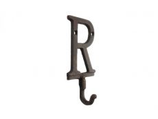 Rustic Copper Cast Iron Letter R Alphabet Wall Hook 6