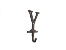 Rustic Copper Cast Iron Letter Y Alphabet Wall Hook 6