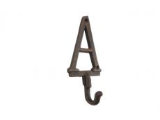 Rustic Copper Cast Iron Letter A Alphabet Wall Hook 6