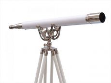 Floor Standing Chrome With White Leather Anchormaster Telescope 65