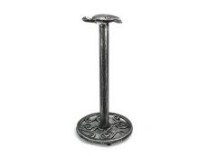 Antique Silver Cast Iron Sea Turtle Extra Toilet Paper Stand 13