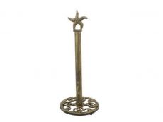 Antique Gold Cast Iron Starfish Extra Toilet Paper Stand 15