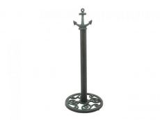 Rustic Seaworn Blue Cast Iron Anchor Extra Toilet Paper Stand 16