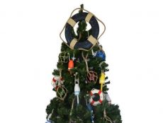 Vintage Blue Lifering Christmas Tree Topper Decoration 