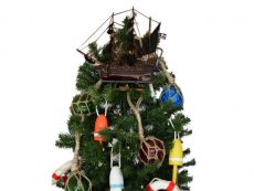 Wooden John Gows Revenge Pirate Ship Christmas Tree Topper Decoration 14