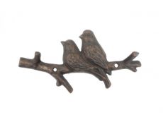 Rustic Copper Cast Iron Birds on Branch Decorative Metal Wall Hooks 8