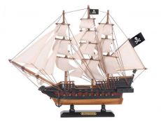 Wooden Captain Kidds Black Falcon White Sails Limited Model Pirate Ship 15
