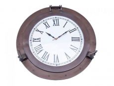 Bronzed Deluxe Class Porthole Clock 24 