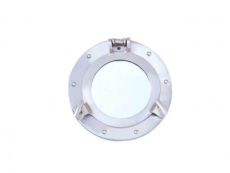Brushed Nickel Deluxe Class Decorative Ship Porthole Mirror 8