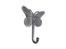 Rustic Silver Cast Iron Butterly Decorative Metal Wall Hook 5