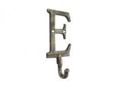 Rustic Gold Cast Iron Letter E Alphabet Wall Hook 6