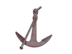 Rustic Red Whitewashed Deluxe Cast Iron Anchor Paperweight 5