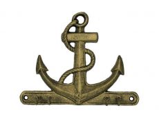 Rustic Gold Cast Iron Anchor with Hooks 8