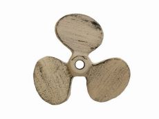 Aged White Cast Iron Propeller Paperweight 4