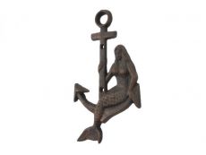 Rustic Copper Cast Iron Mermaid Anchor 9