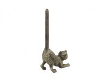 Rustic Gold Cast Iron Cat Extra Toilet Paper Stand 10