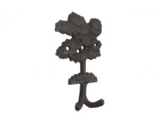 Cast Iron Oak Tree Decorative Metal Wall Hooks 6.5