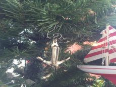 Chrome Admiralty Anchor Christmas Ornament 6 