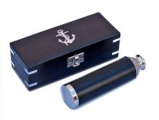 Deluxe Class Captains Chrome - Leather Spyglass Telescope 14 with Black Rosewood Box