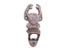 Rustic Copper Cast Iron Wall Mounted Crab Bottle Opener 6