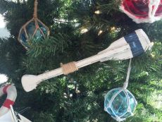 Wooden Rustic King Harbor Decorative Squared Rowing Boat Oar Christmas Ornament 12