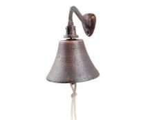 Rustic Copper Cast Iron Hanging Ship\'s Bell 6\