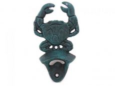 Seaworn Blue Cast Iron Wall Mounted Crab Bottle Opener 6