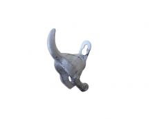 Rustic Whitewashed Cast Iron Wall Mounted Decorative Dog Tail Hook 3