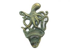 Antique Bronze Cast Iron Wall Mounted Octopus Bottle Opener 6