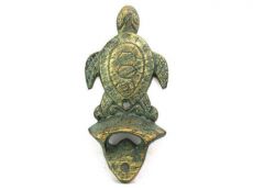 Antique Bronze Cast Iron Wall Mounted Sea Turtle Bottle Opener 6