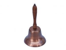 Antique Copper Hand Bell with Wood Handle 11