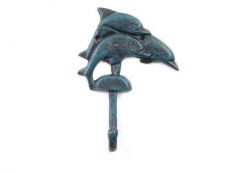Seaworn Blue Cast Iron Decorative Dolphins Wall Hook 6