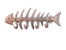 Rustic Copper Cast Iron Fish Bone Key Rack 8