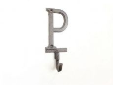 Cast Iron Letter P Alphabet Wall Hook 6