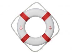 Classic White Decorative Anchor Lifering with Red Bands 15