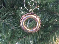 Solid Brass Lifering Christmas Ornament 4\