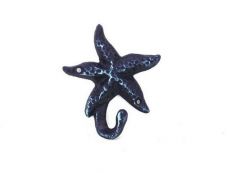 Rustic Dark Blue Cast Iron Starfish Hook 4