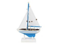 Wooden Light Blue Pacific Sailer Model Sailboat Decoration 9