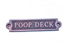 Antique Copper Poop Deck Sign 6