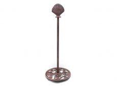 Rustic Copper Cast Iron Seashell Extra Toilet Paper Stand 16
